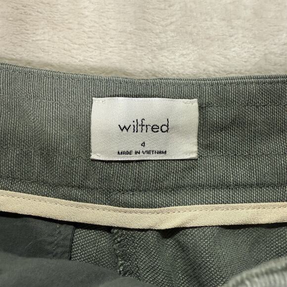 Aritzia Wilfred Allant Pant Cropped Cuffed Olive Green Women's Size 4 - Picture 5 of 10